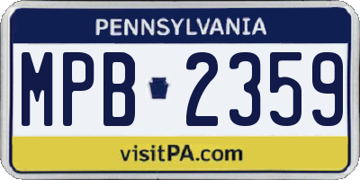 PA license plate MPB2359