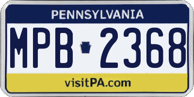 PA license plate MPB2368