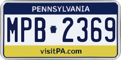 PA license plate MPB2369