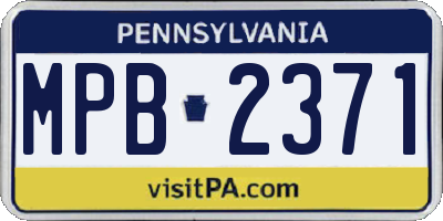 PA license plate MPB2371