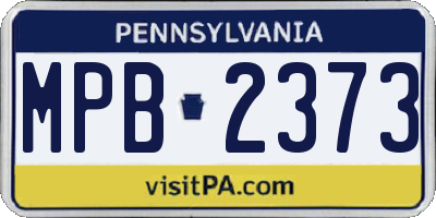 PA license plate MPB2373