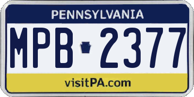 PA license plate MPB2377