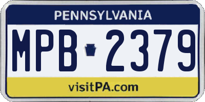 PA license plate MPB2379