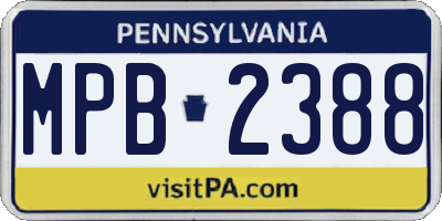 PA license plate MPB2388