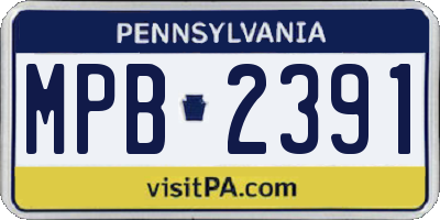 PA license plate MPB2391
