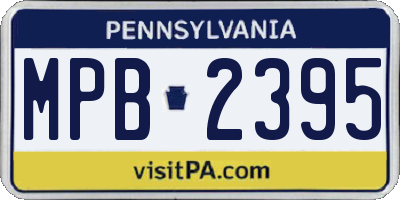PA license plate MPB2395