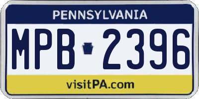PA license plate MPB2396