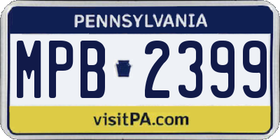 PA license plate MPB2399
