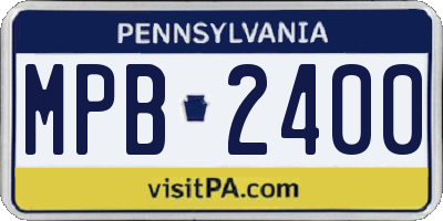 PA license plate MPB2400