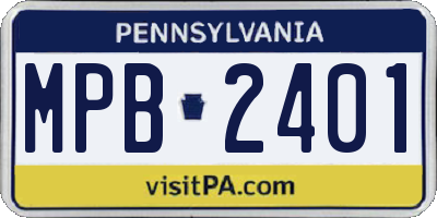 PA license plate MPB2401