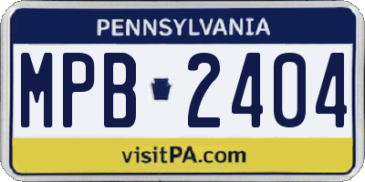 PA license plate MPB2404