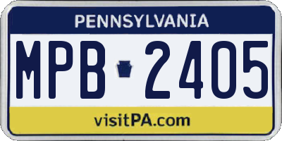 PA license plate MPB2405