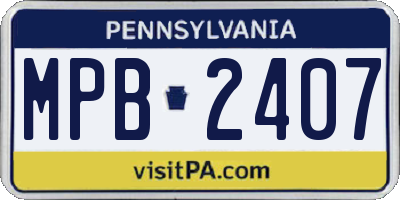 PA license plate MPB2407