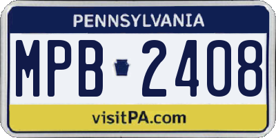 PA license plate MPB2408