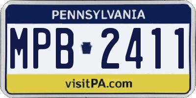 PA license plate MPB2411