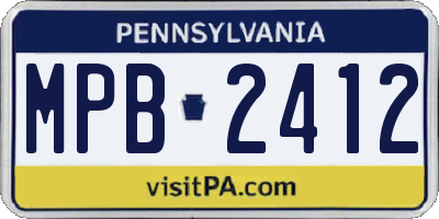 PA license plate MPB2412
