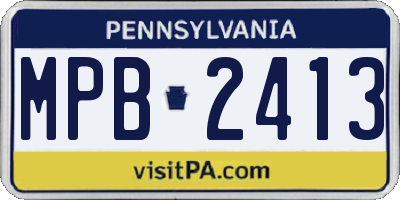 PA license plate MPB2413