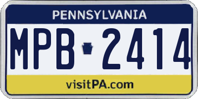 PA license plate MPB2414
