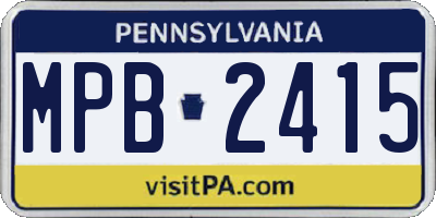PA license plate MPB2415