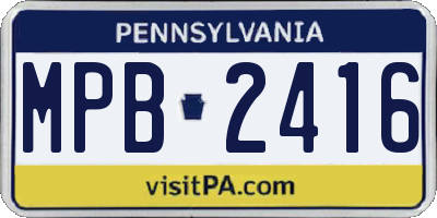 PA license plate MPB2416
