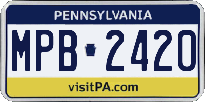 PA license plate MPB2420