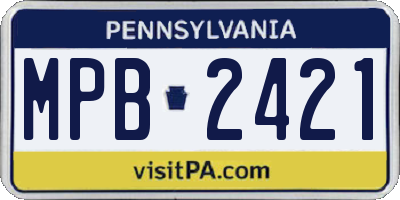 PA license plate MPB2421
