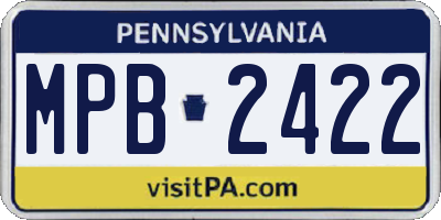 PA license plate MPB2422
