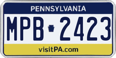 PA license plate MPB2423