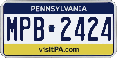 PA license plate MPB2424