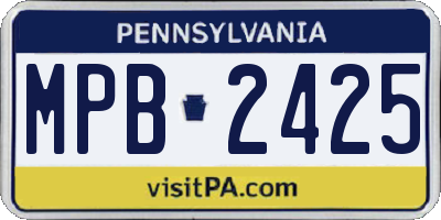 PA license plate MPB2425