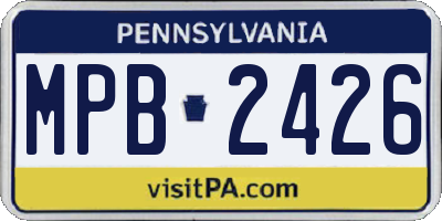 PA license plate MPB2426