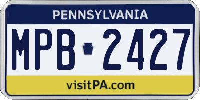 PA license plate MPB2427