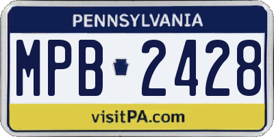 PA license plate MPB2428