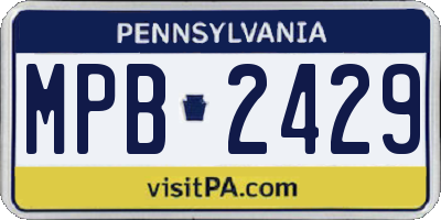 PA license plate MPB2429