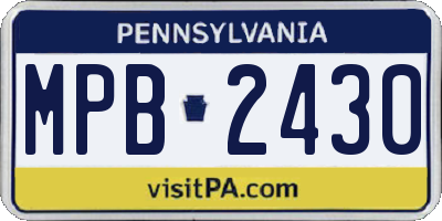 PA license plate MPB2430
