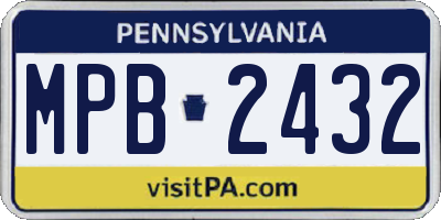 PA license plate MPB2432