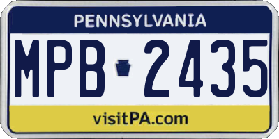 PA license plate MPB2435