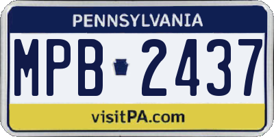 PA license plate MPB2437