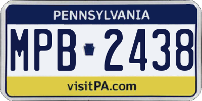 PA license plate MPB2438