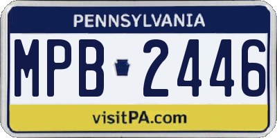 PA license plate MPB2446