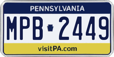 PA license plate MPB2449
