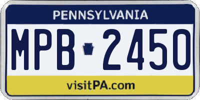 PA license plate MPB2450
