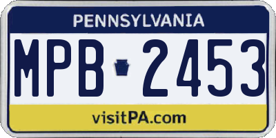 PA license plate MPB2453