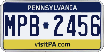 PA license plate MPB2456