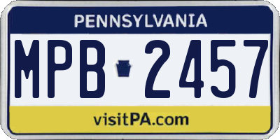 PA license plate MPB2457