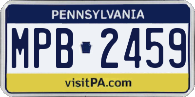 PA license plate MPB2459