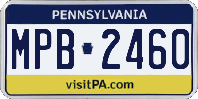PA license plate MPB2460