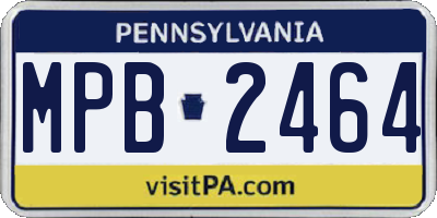 PA license plate MPB2464