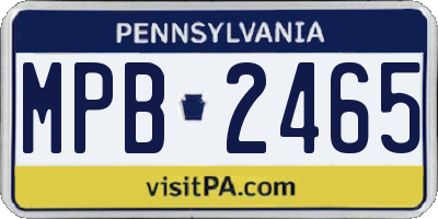 PA license plate MPB2465