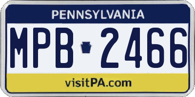 PA license plate MPB2466